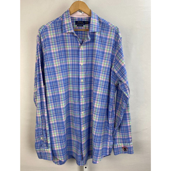 POLO RALPH LAUREN PERFORMANCE Shirt SEMINOLE GOLF CLUB Sz XL TG Blue Pink Green